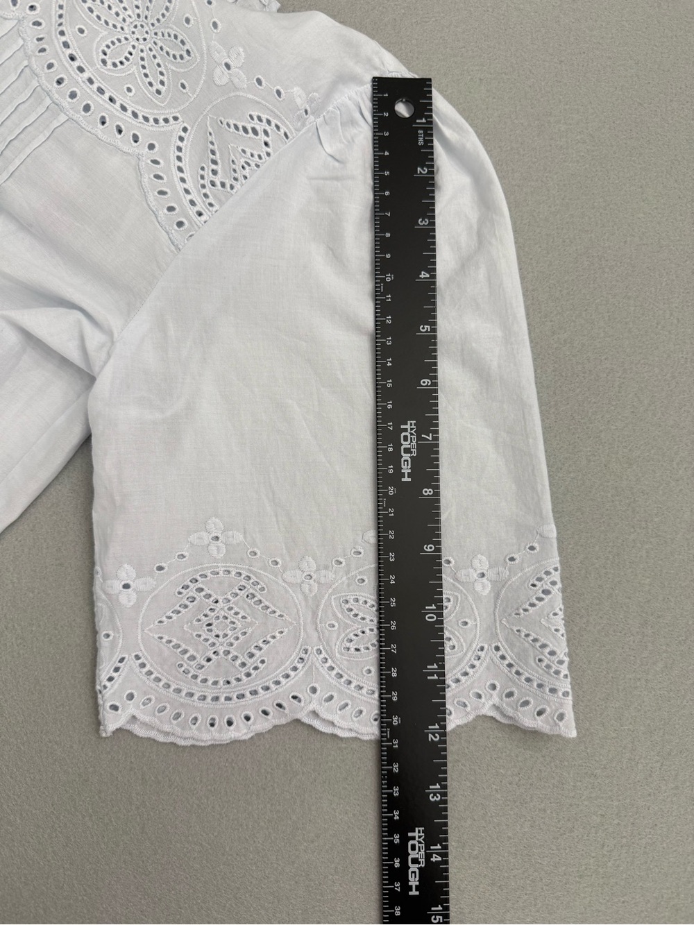 Madewell Very Light Blue Eyelet Peasant Blouse Size XS - Picture 6 of 12